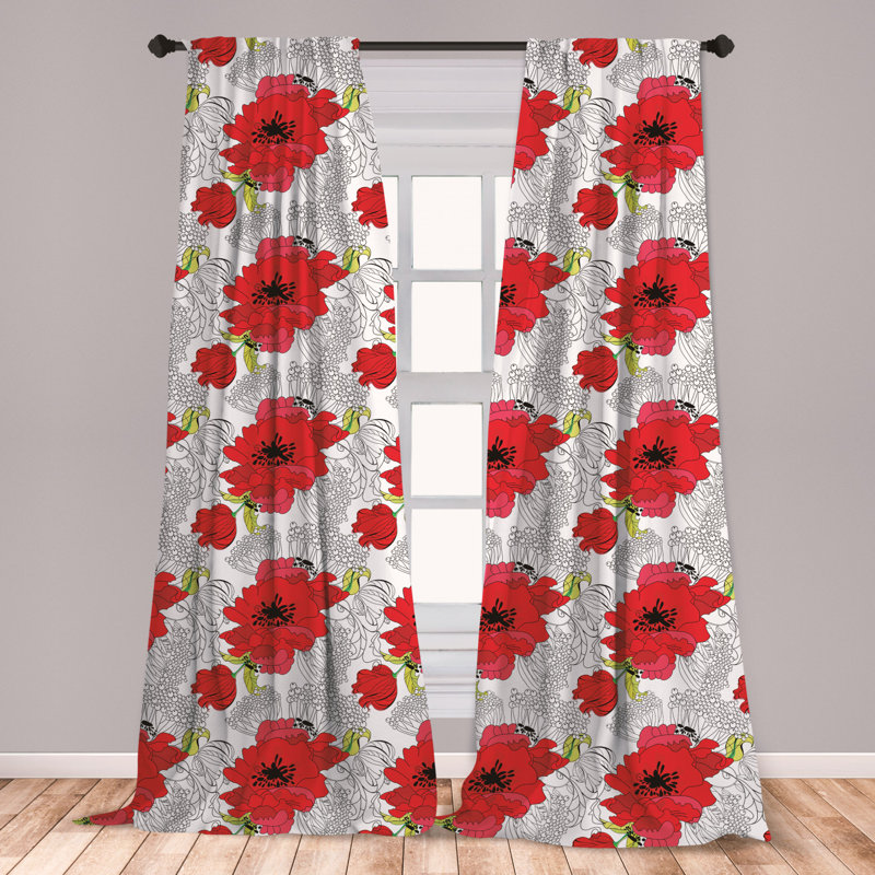 East Urban Home Arenas Flower Window Curtains, Bouquet Of Spring Blooms